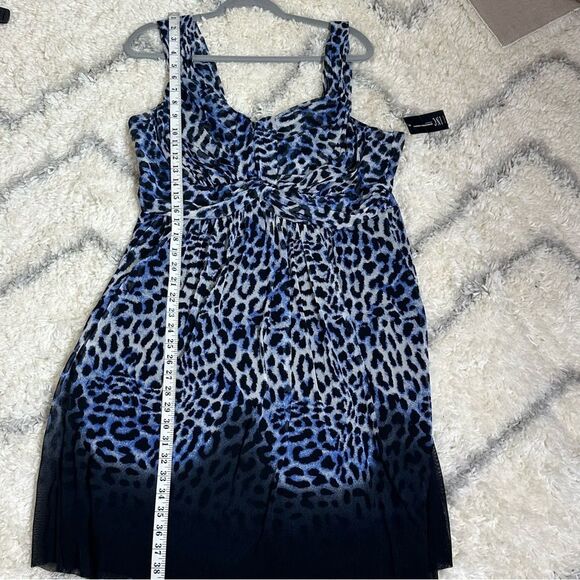 INC International Concepts Blue and Black Patterned Dress - Picture 8 of 10